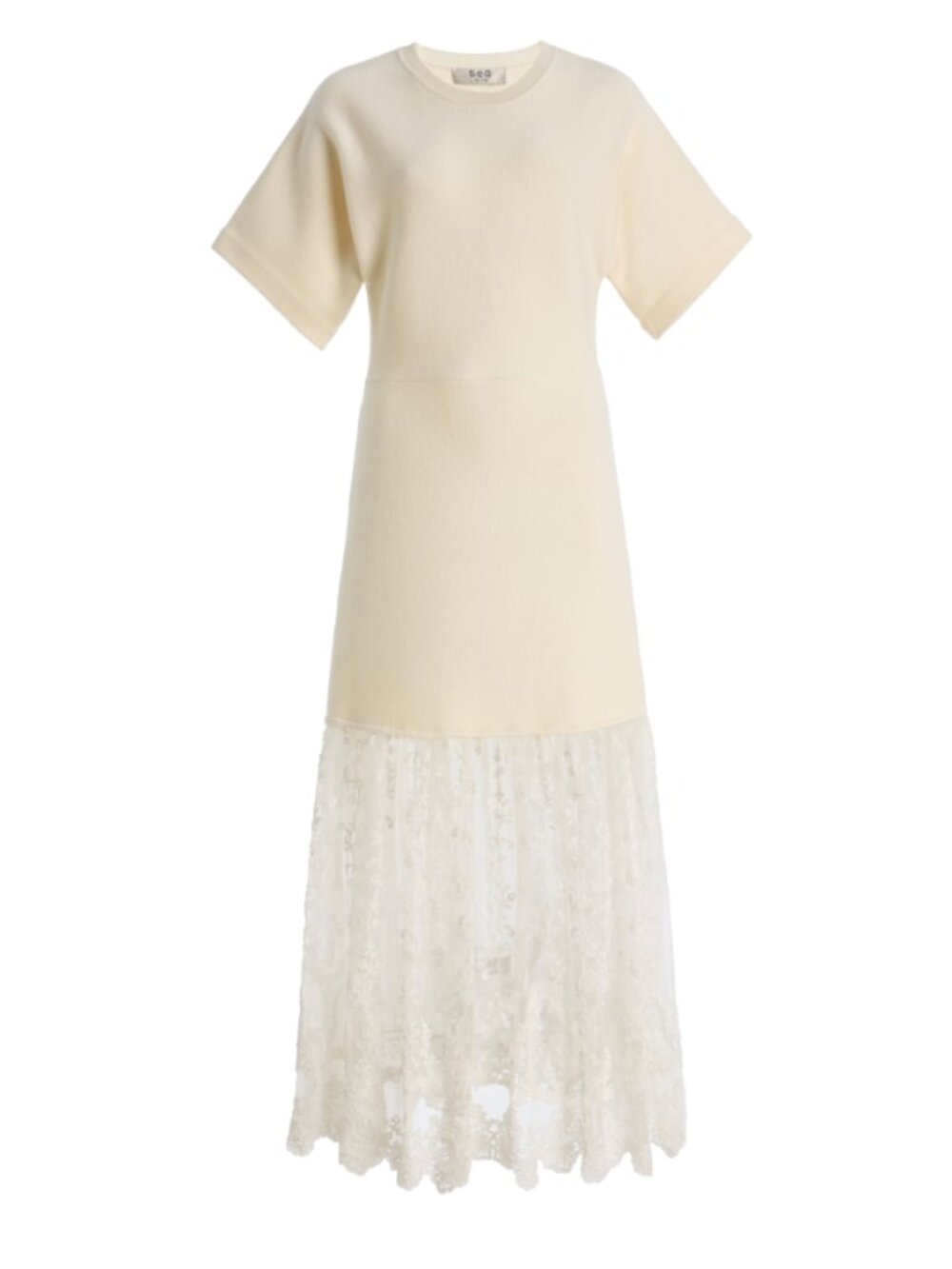 Sea Exclusive Diane Lace-Trimmed Knit Midi Dress - size S - Picture 2 of 8